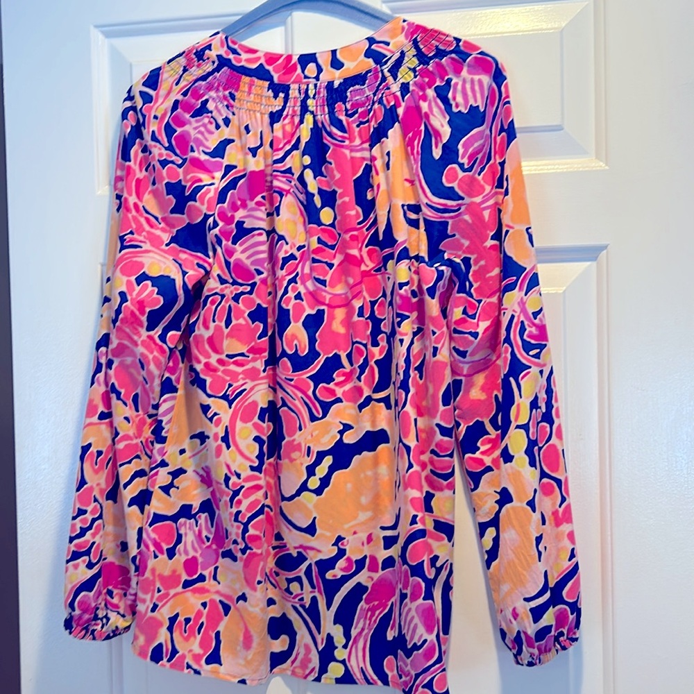 Lilly Pulitzer Colorful Silk long sleeve blouse - Picture 3 of 5